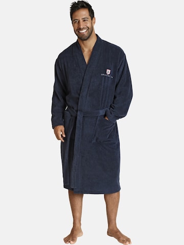 Jan Vanderstorm Long Bathrobe 'Janning' in Blue: front