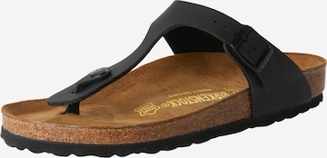 BIRKENSTOCK T-Bar Sandals 'Gizeh' in Black: front