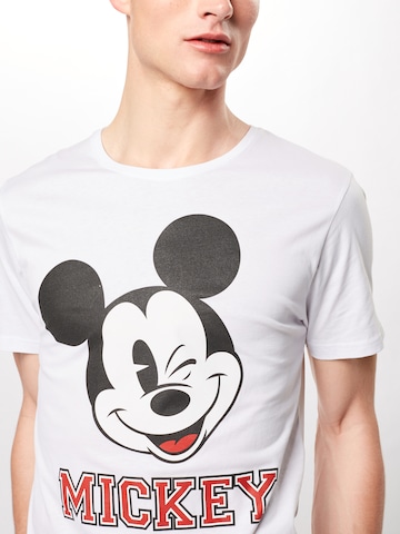 Tricou 'Mickey College' de la Mister Tee pe alb