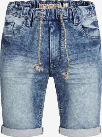 Coupe slim Pantalon 'Kadin Shorts' INDICODE JEANS en bleu : devant