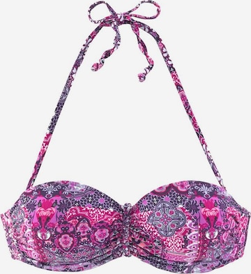 BUFFALO Bandeau Bikinitop 'Happy' in Lila: voorkant
