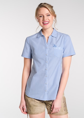 SPIETH & WENSKY Traditional Blouse 'Nest' in Blue: front