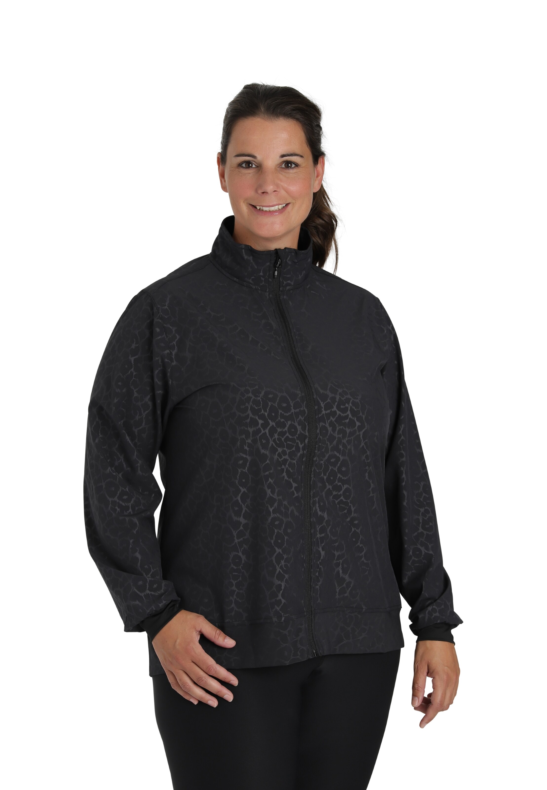 Q by Endurance Laufjacke 'Saulina' in Schwarz: Vorderseite