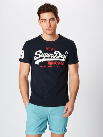 zils Superdry T-Krekls: no priekšpuses