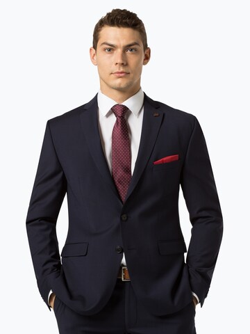 Finshley & Harding London Slim Fit Sakko 'Lucas Athletic' in Blau: Vorderseite