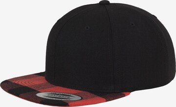 Cappello da baseball 'Checked Flanell Peak' di Flexfit in nero: frontale