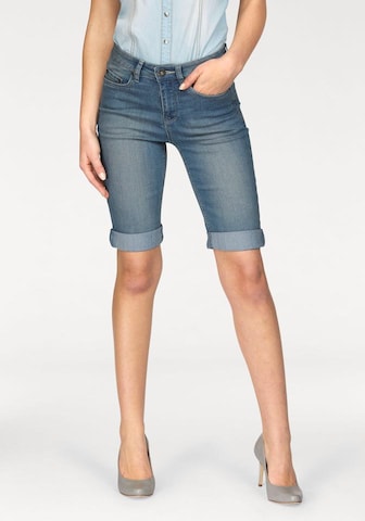 ARIZONA Slimfit Jeansbermudas in Blau: Vorderseite