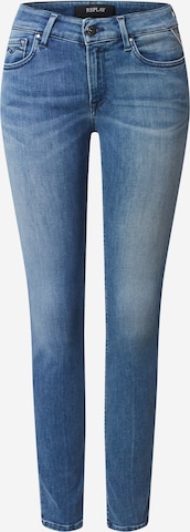 REPLAY Skinny Jeans 'New Luz' in Blauw: voorkant