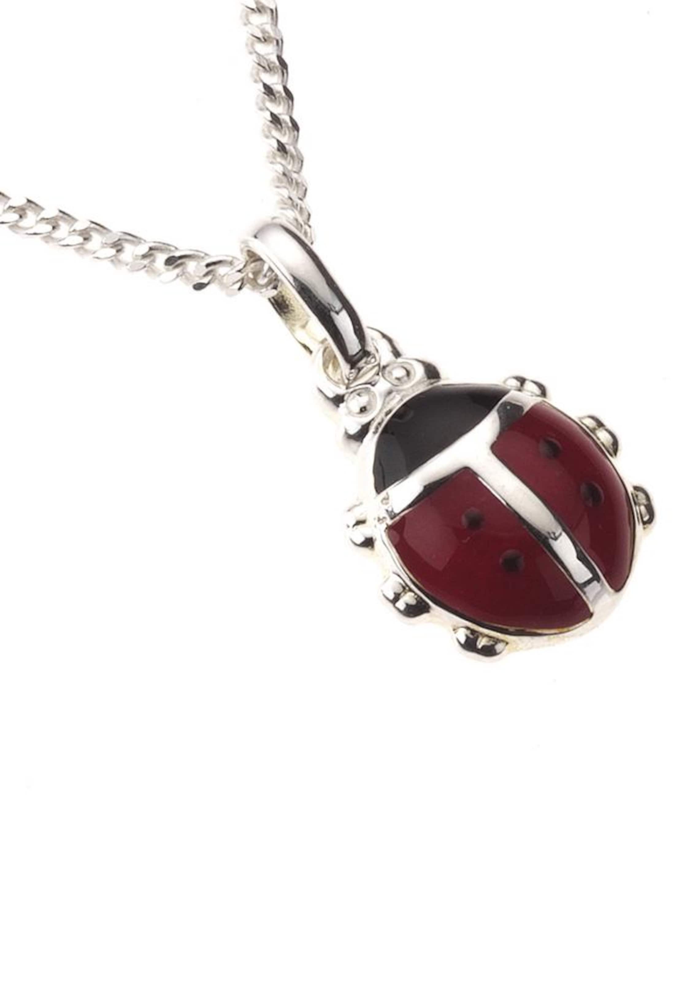 FIRETTI Kette mit Anhänger 'Marienkäfer' in Silber: Vorderseite