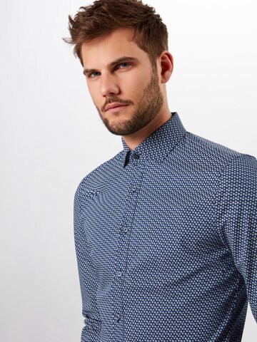 OLYMP Slim fit Overhemd 'No. 6' in Blauw