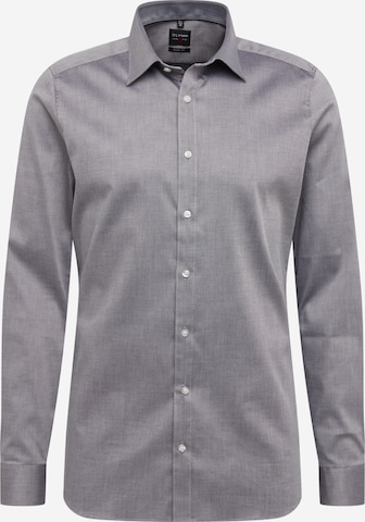 OLYMP Přiléhavý střih Společenská košile 'Level 5' – šedá: přední strana