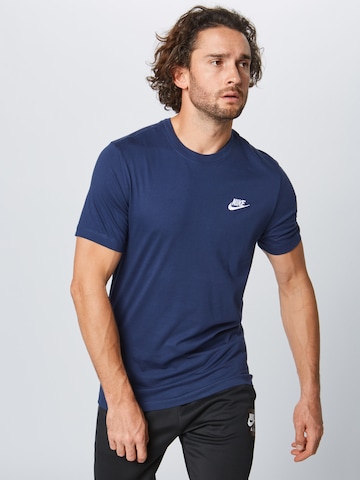 Nike Sportswear Regular Fit T-Shirt 'Club' in Blau: predná strana