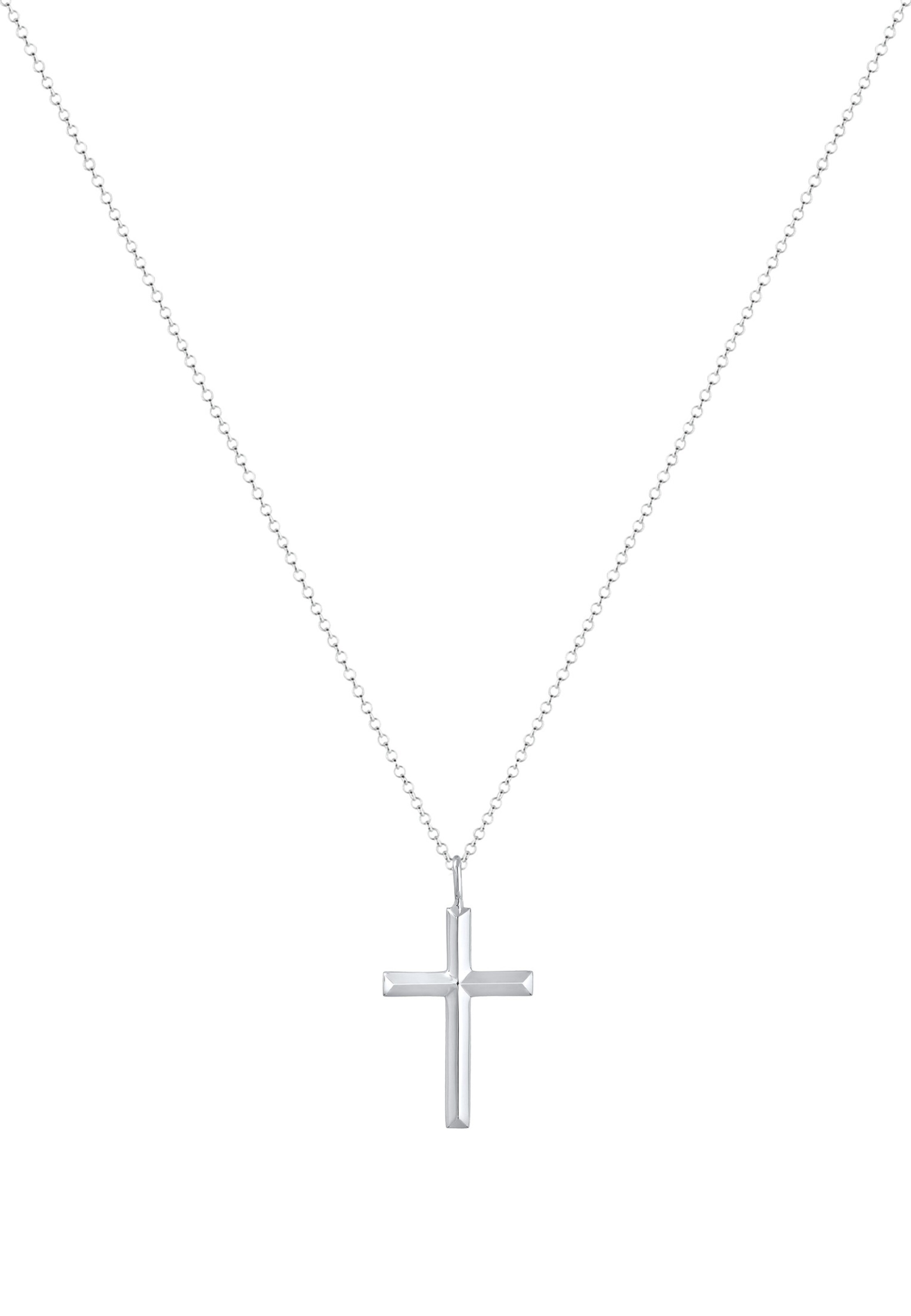 KUZZOI Ketting 'Kreuz' in Zilver