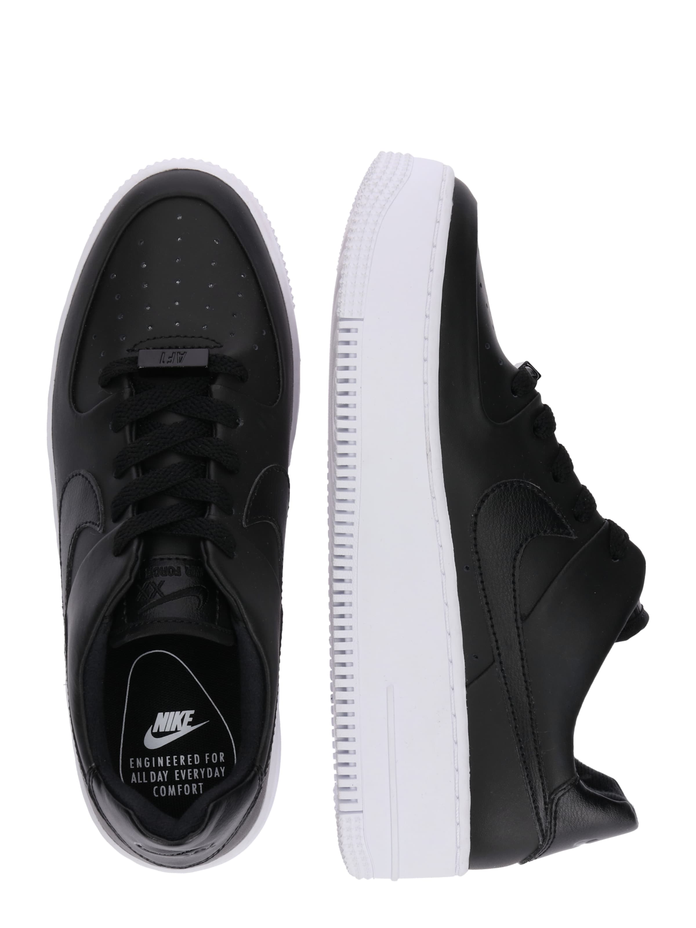 Nike Sportswear Platform trainers 'Air Force 1 Sage' in Black