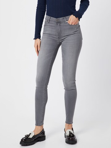 7 for all mankind Скинни Джинсы 'HW SKINNY SLIM ILLUSION LUXE BLISS' в Серый: спереди