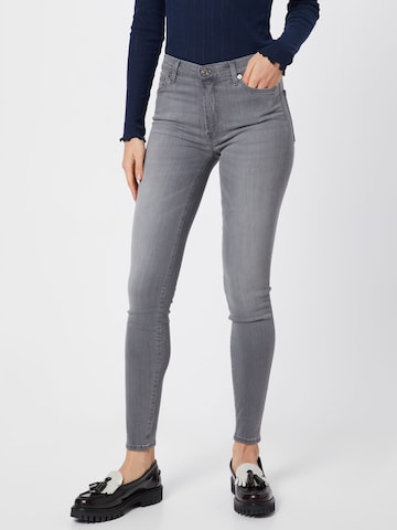 7 for all mankind - Skinny Vaquero 'HW SKINNY SLIM ILLUSION LUXE BLISS' en gris: frente