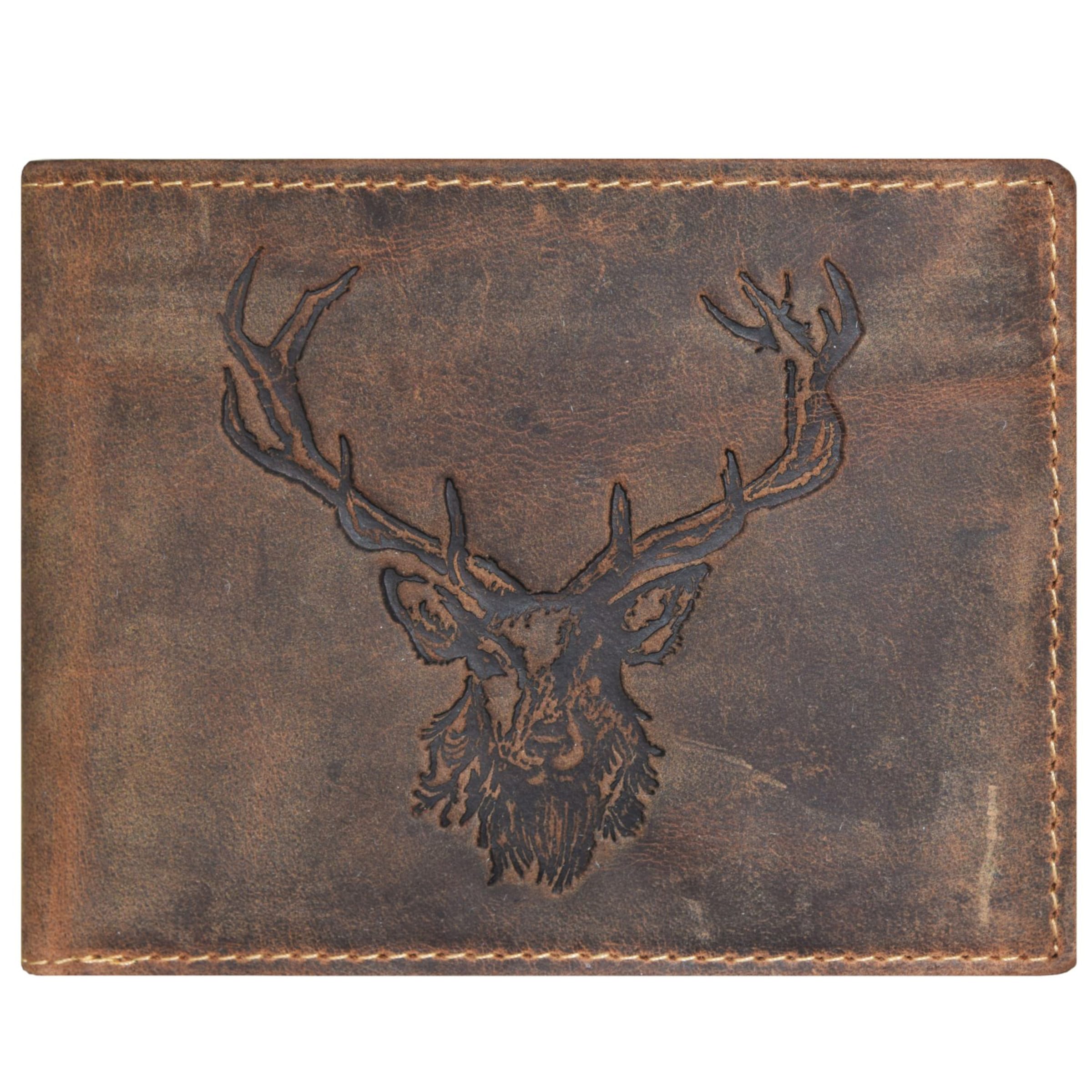 Porte-monnaies 'Vintage Hirsch' GREENBURRY en marron : devant