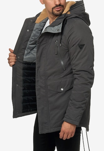 INDICODE JEANS Winterparka 'Loaf ' in Grijs