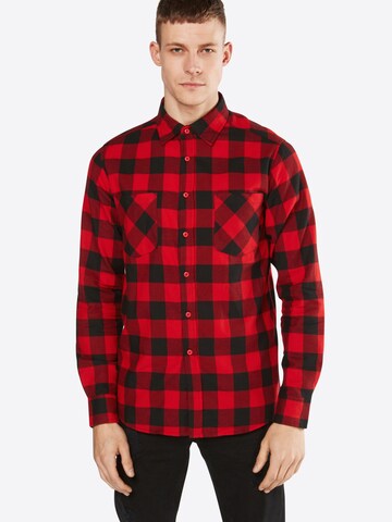 Urban Classics Regular fit Button Up Shirt in Red: front