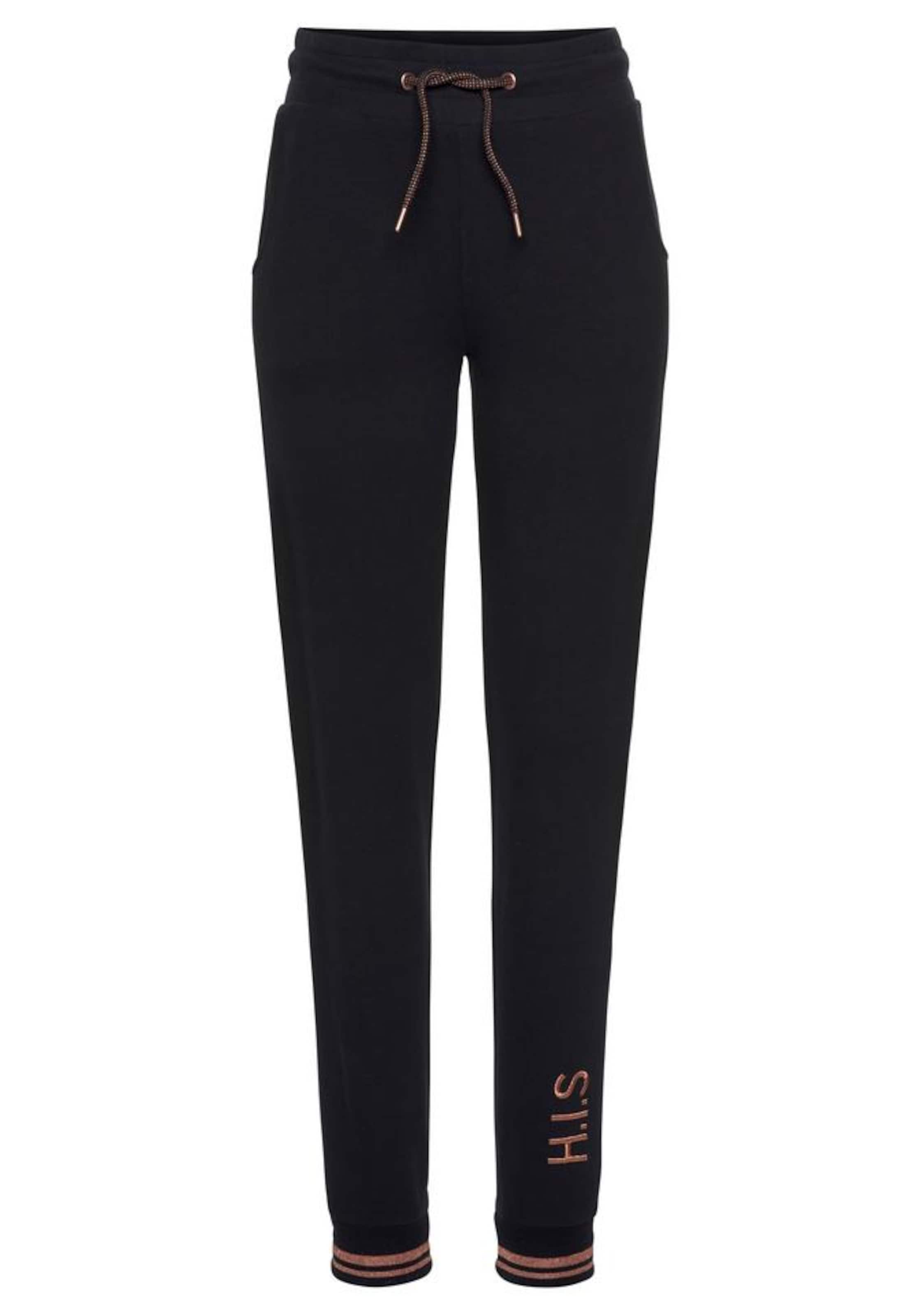 H.I.S Tapered Jogginghose in Schwarz: Vorderseite