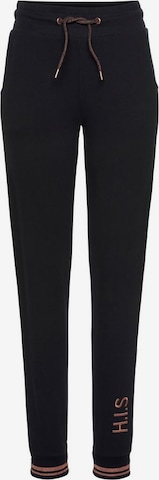 H.I.S Tapered Pants in Black: front