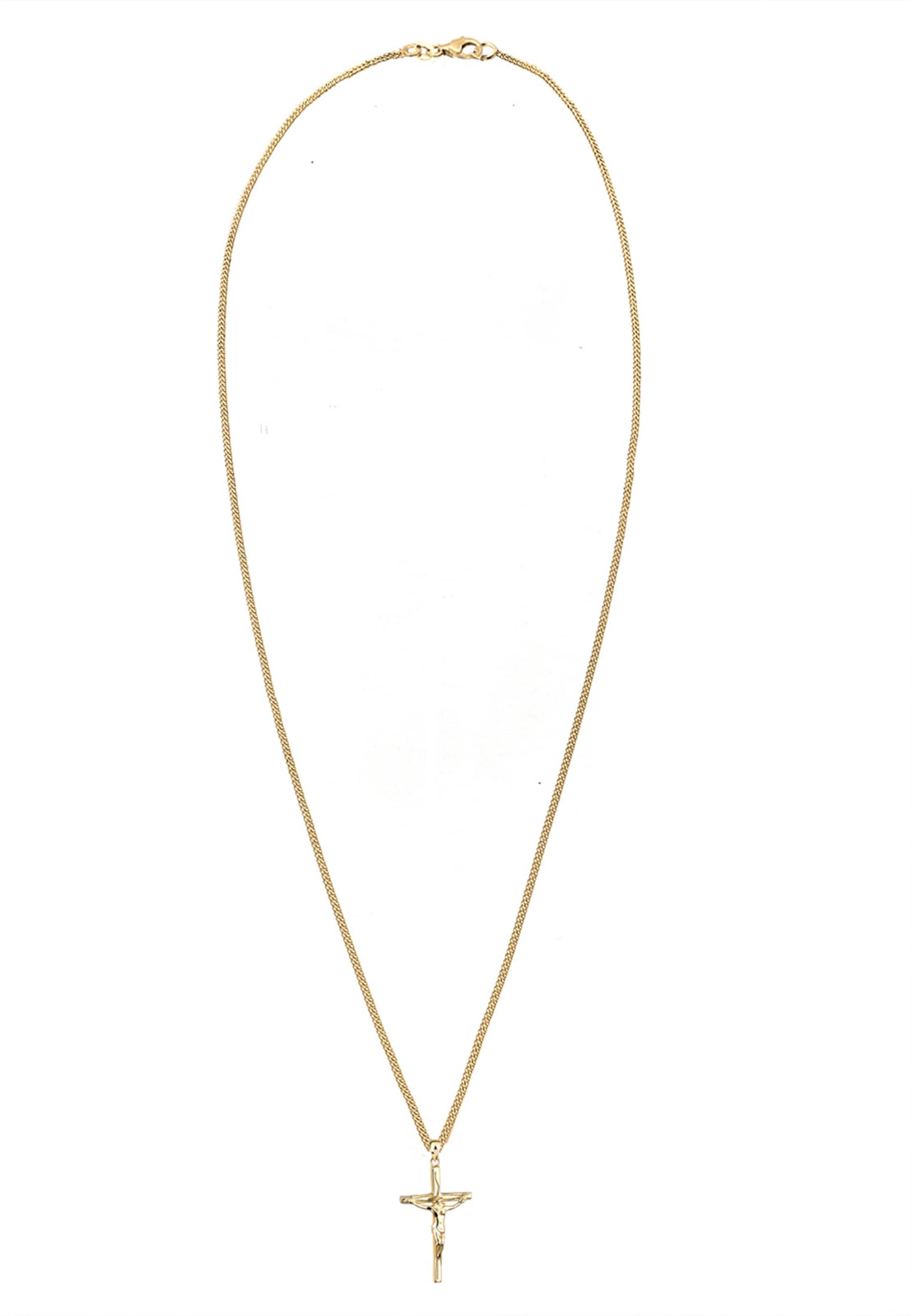 ELLI Kette 'Kreuz' in Gold: Vorderseite