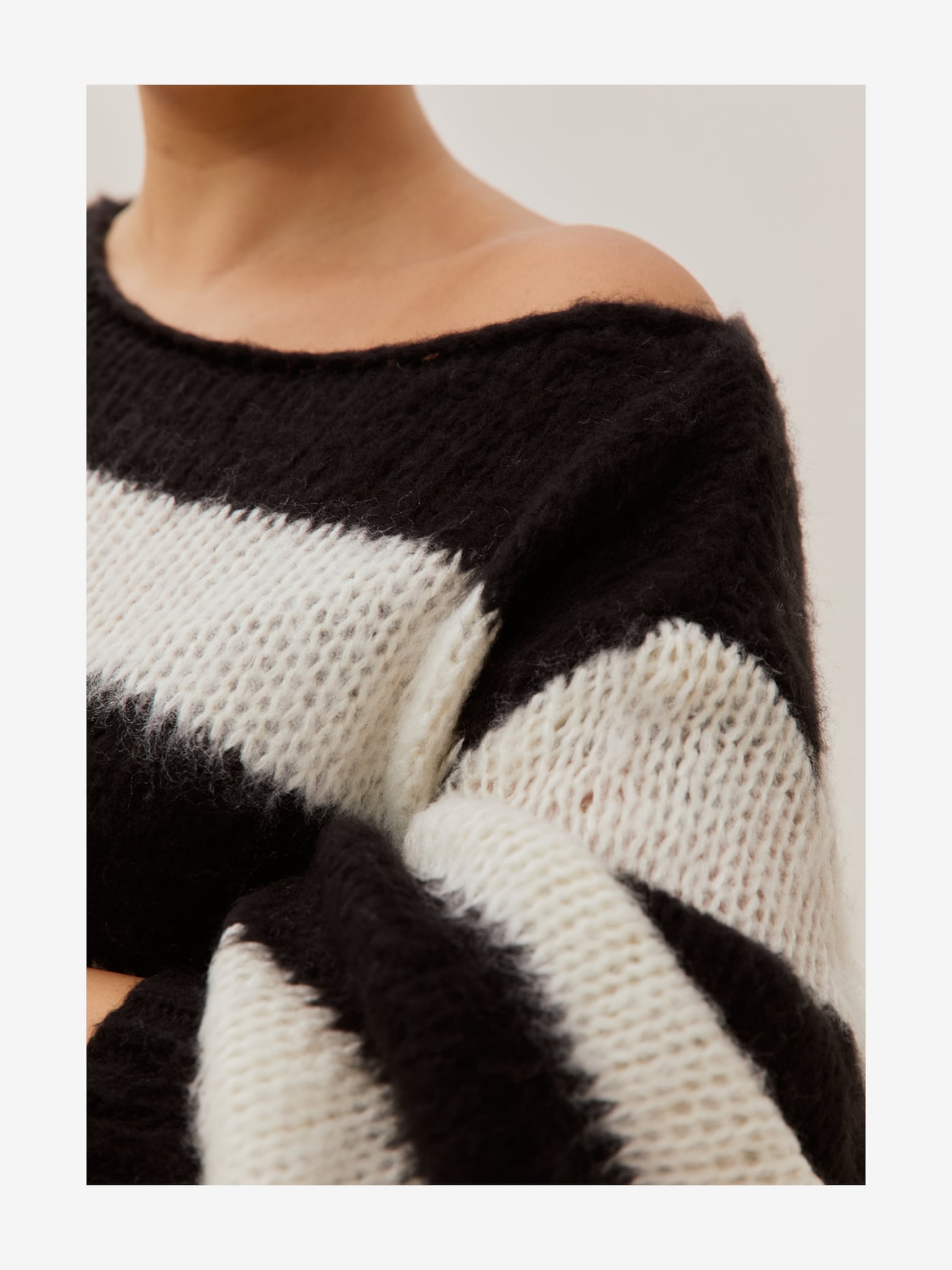 Alexa - Striped Sweater and Black Skirt Look