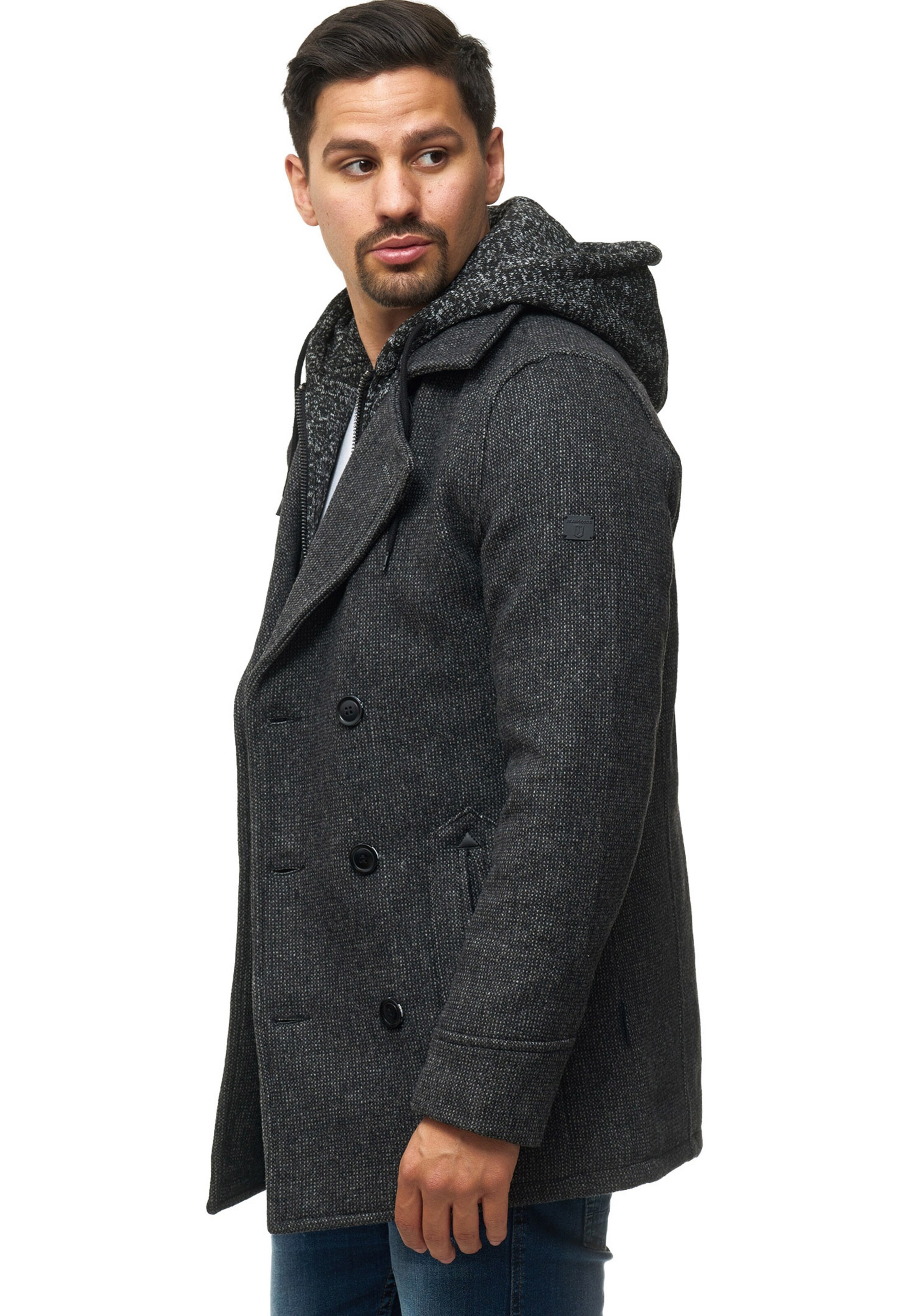 INDICODE JEANS Wollmäntel 'Cliff Jacke' in Schwarz