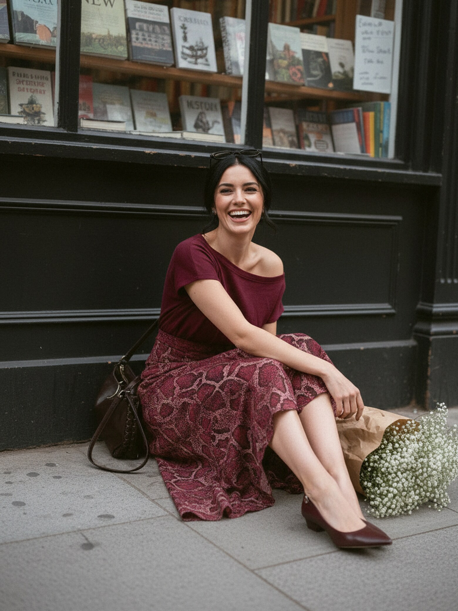 The AY Style Collective - Burgundy Animal Print Look