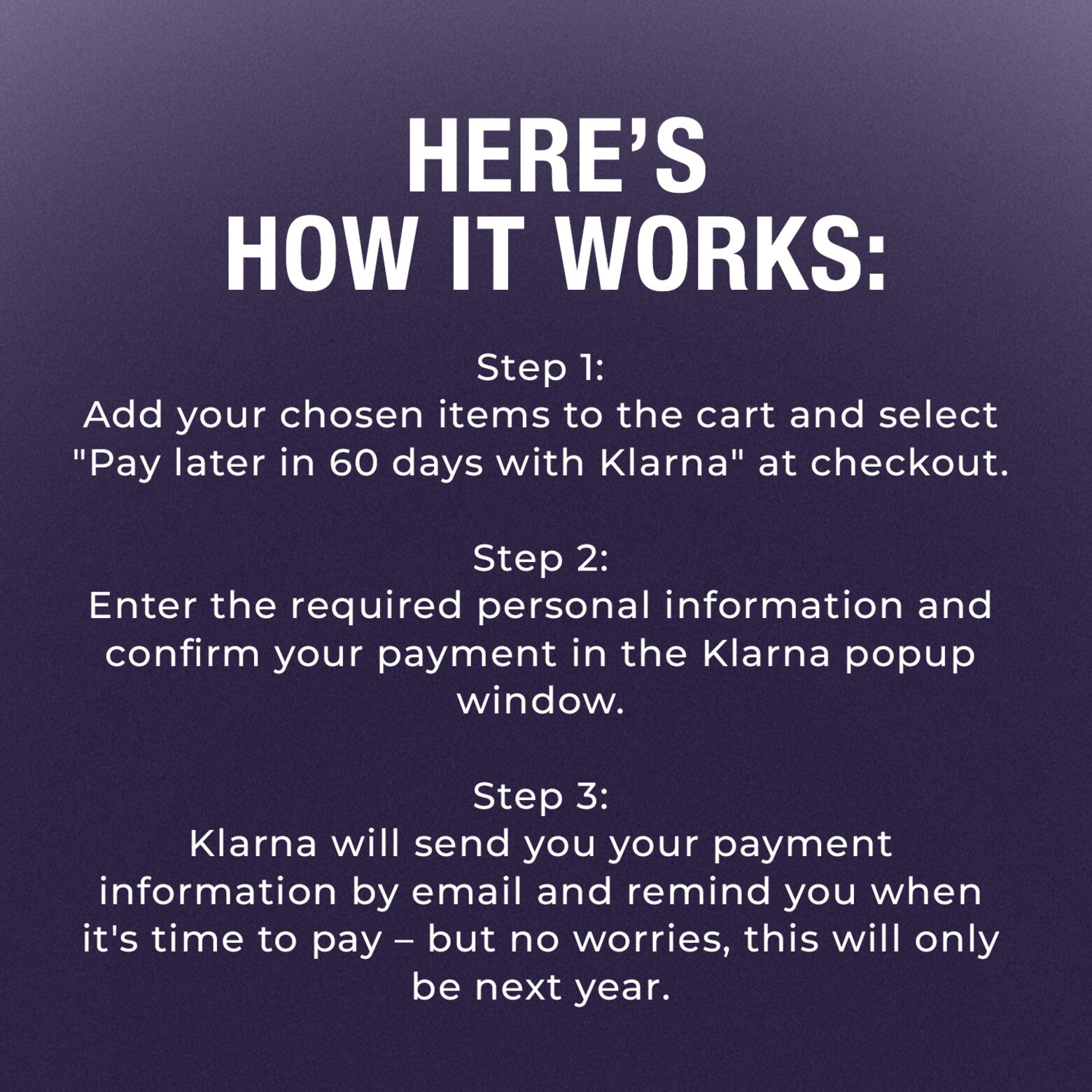 Only this week Shop now, pay next year