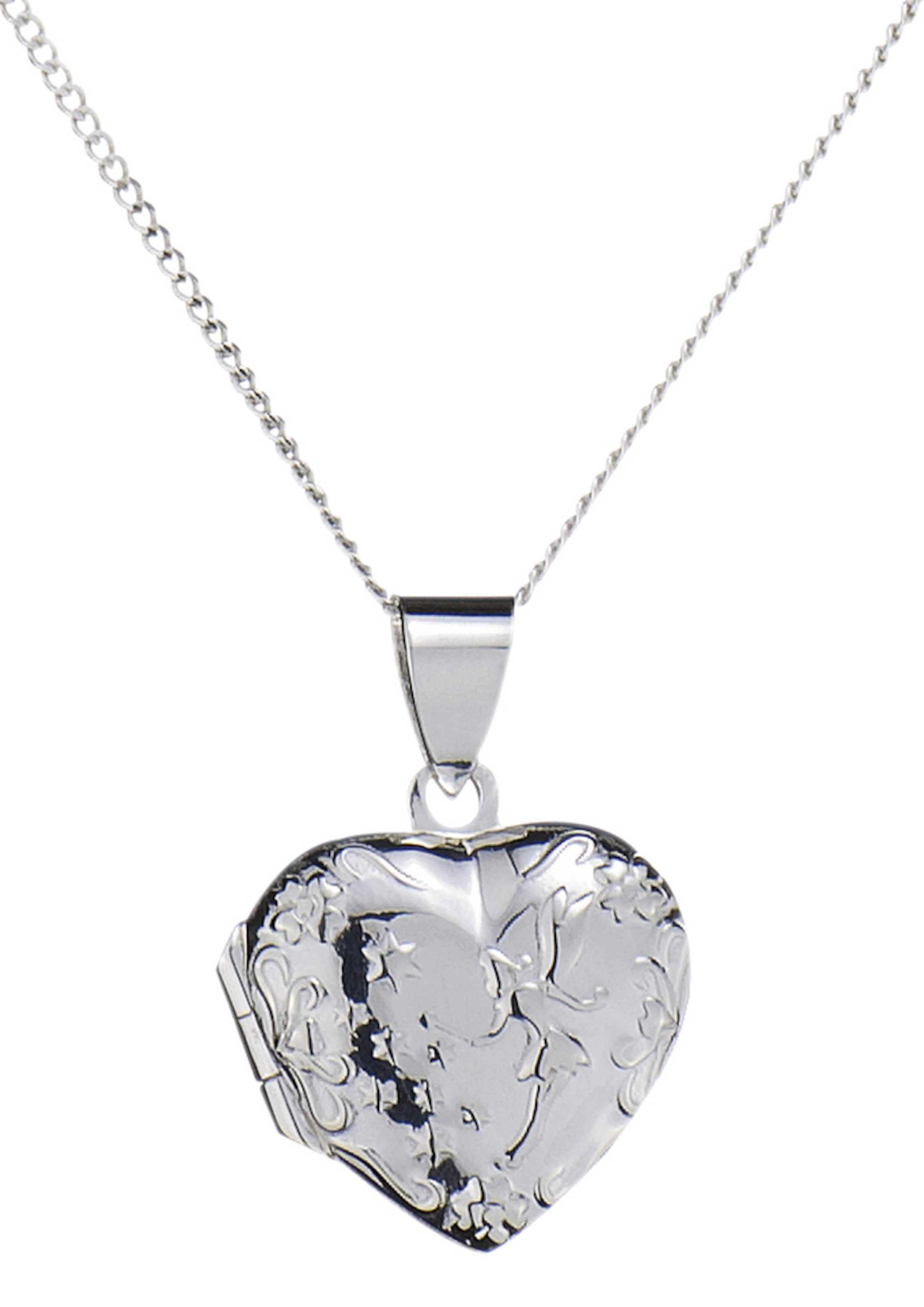 FIRETTI Halskette »Medaillon mit Elfe« in Panzerkettengliederung in Silber: Vorderseite