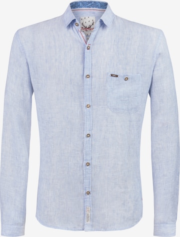 STOCKERPOINT Traditional Button Up Shirt 'Noah' in Blue: front