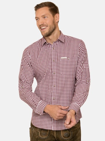 STOCKERPOINT Comfort fit Traditional Button Up Shirt 'Campos3' in Red: front