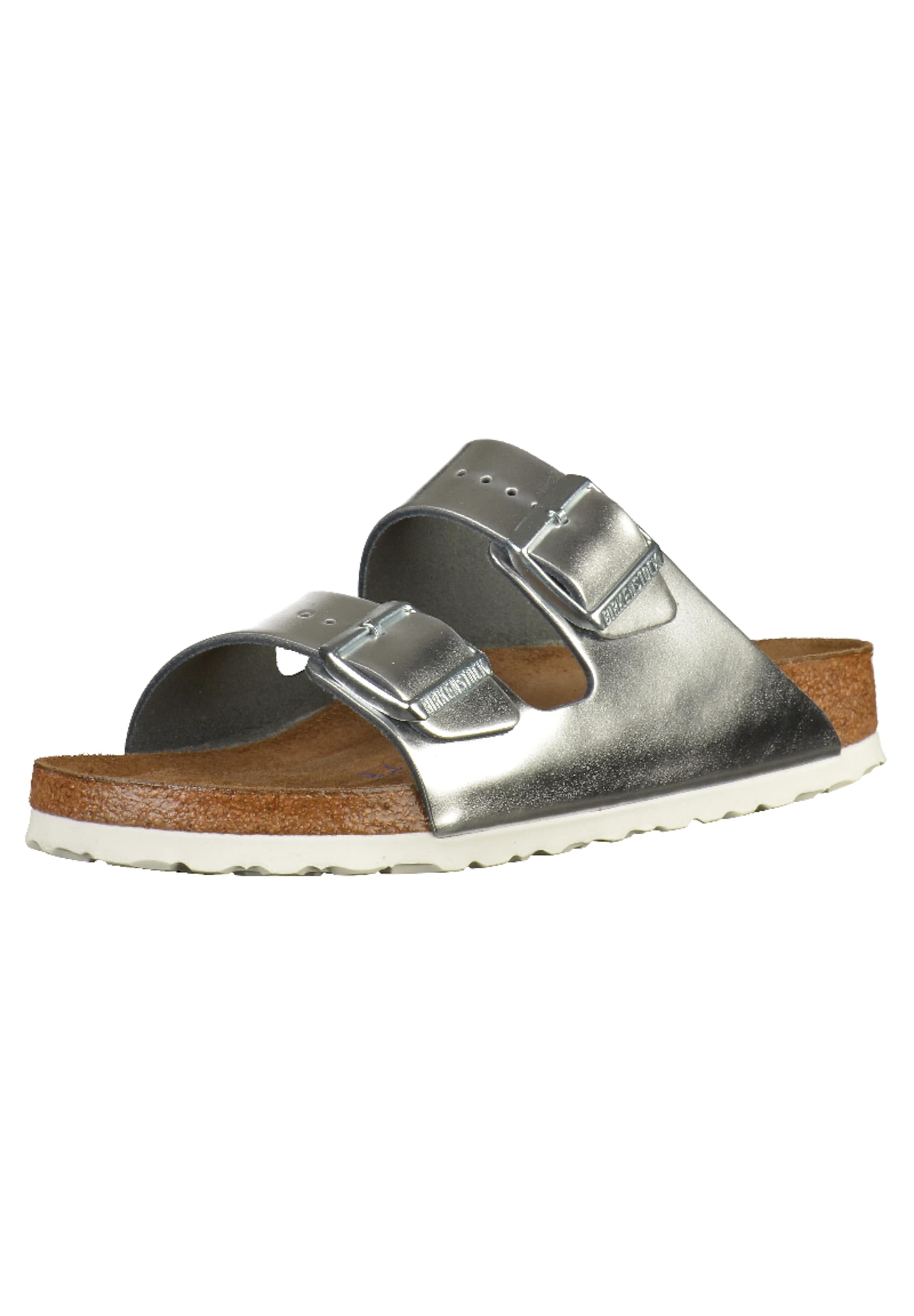 BIRKENSTOCK Pantofle 'Arizona' – stříbrná: přední strana