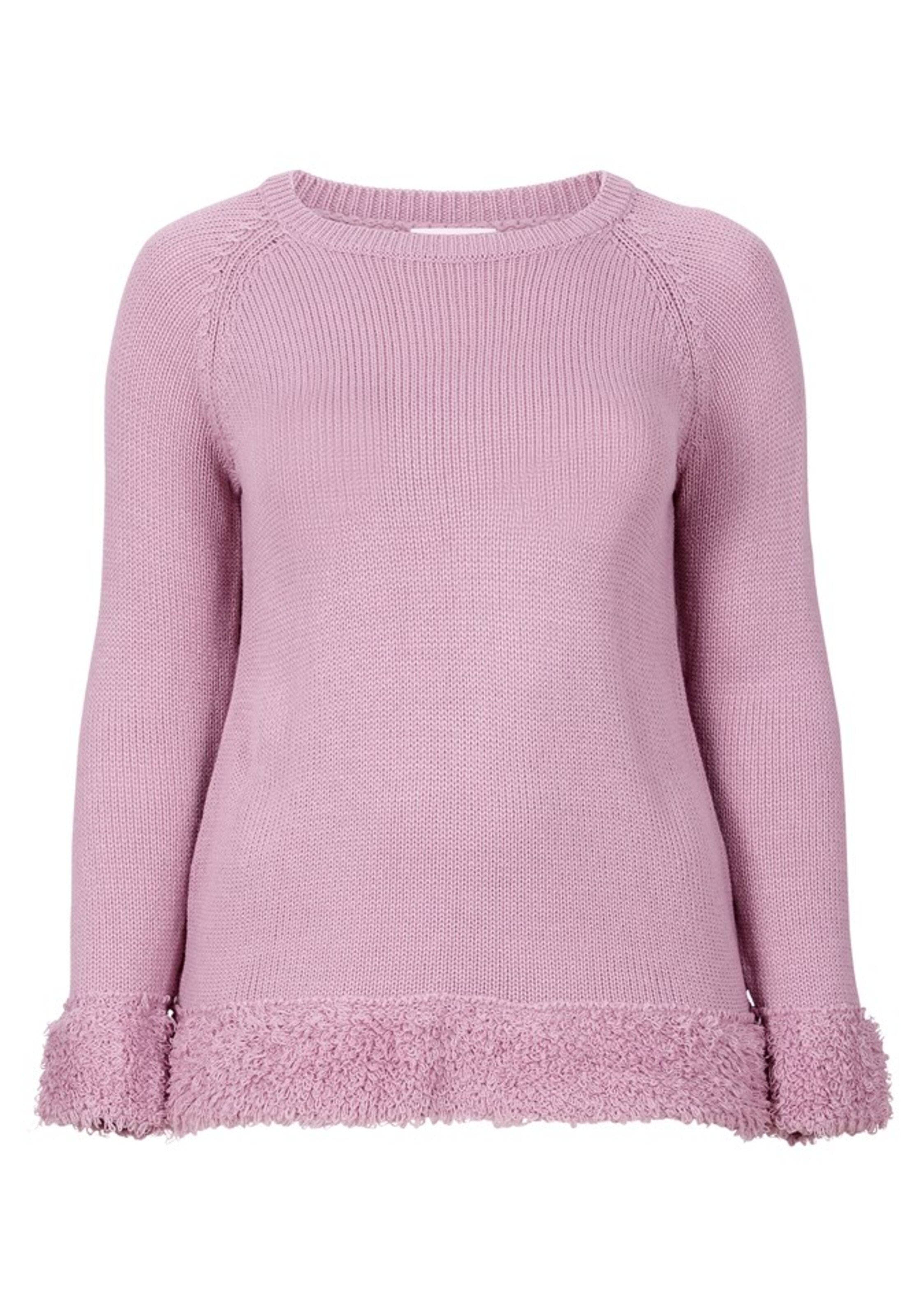 SHEEGO - Pullover mit Schlaufenstrick-Details in altrosa