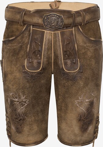 Coupe slim Pantalon folklorique 'Marc' SPIETH & WENSKY en marron : devant