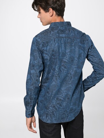 Urban Classics Regular Fit Hemd in Blau: Rückseite