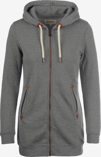 DESIRES Sweatjacke 'Vicky Straight-Zip' in grau / graumeliert, Produktansicht