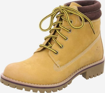 Franz Ferdinand Lace-Up Ankle Boots in Yellow: front