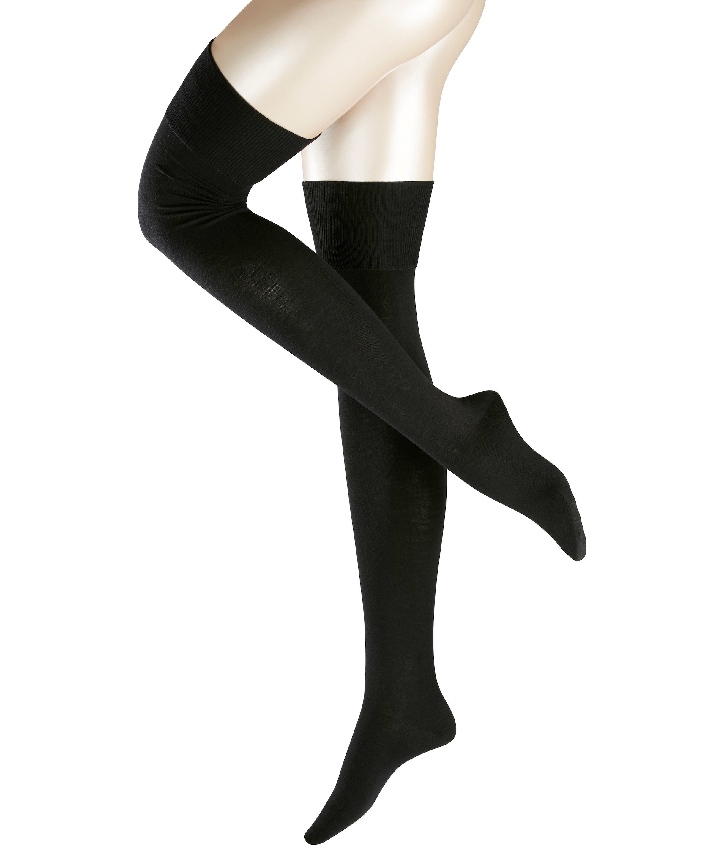 FALKE Overknee Strümpfe in Schwarz: Vorderseite