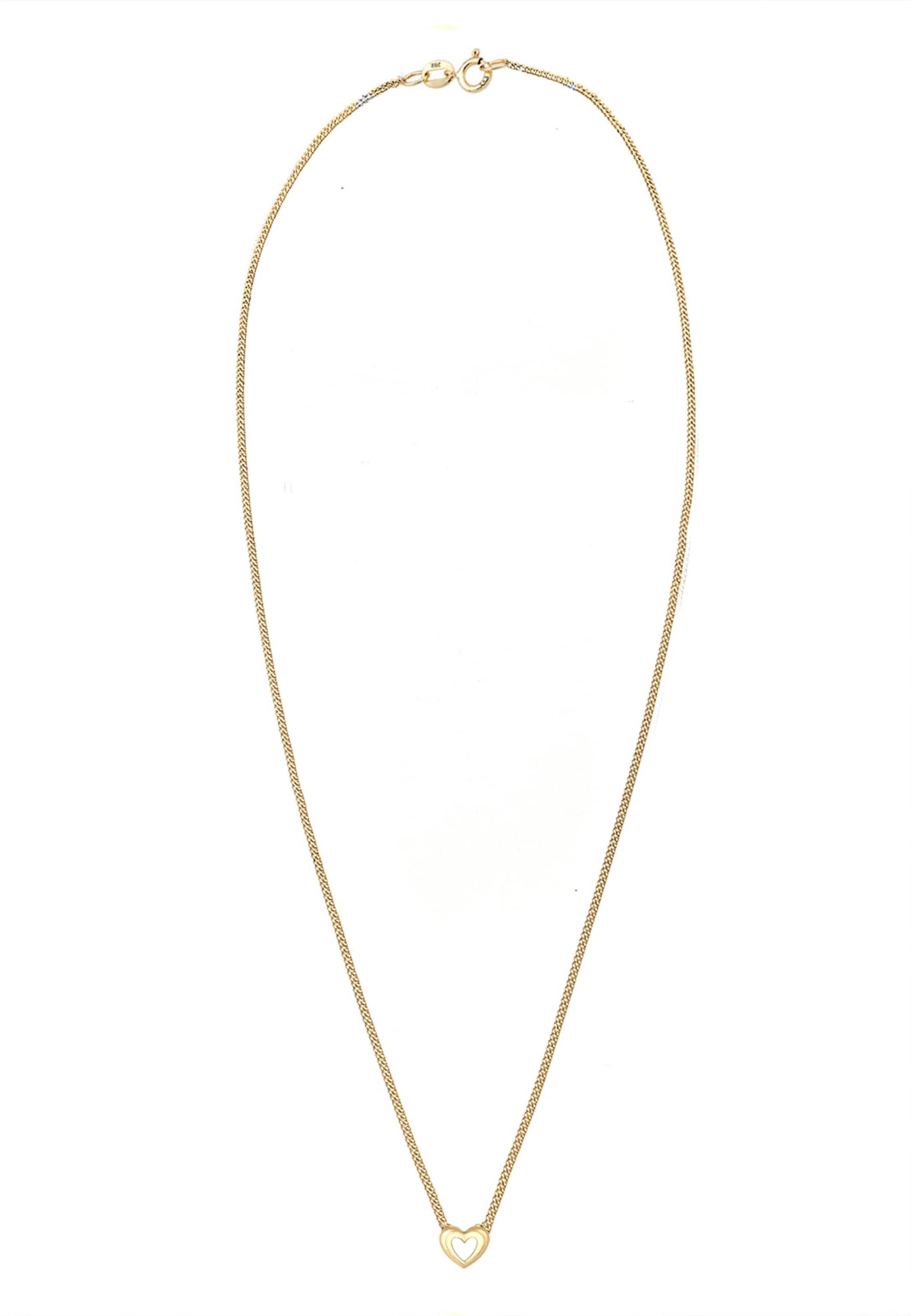 ELLI PREMIUM Halskette 'Herz' in Gold: Vorderseite