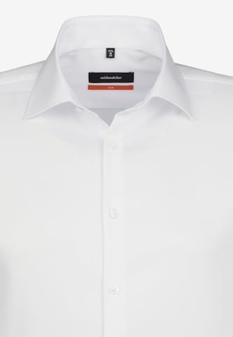 SEIDENSTICKER - Ajuste estrecho Camisa de negocios en blanco