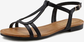 LASCANA Páskové sandály – černá: přední strana