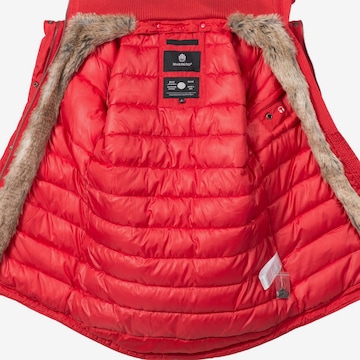 MARIKOO Winter parka 'Grinsekatze' in Red