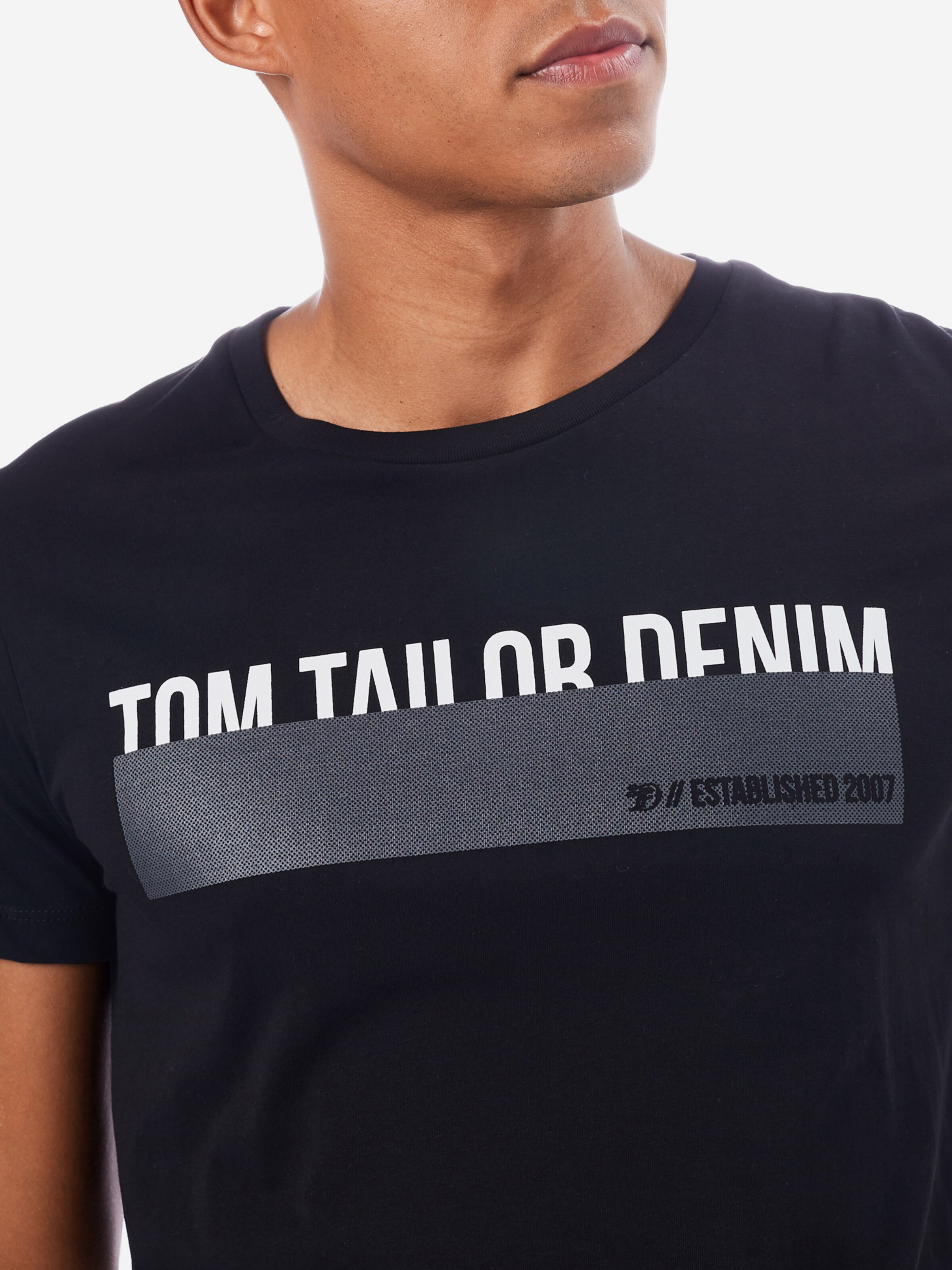 Männer Shirts TOM TAILOR DENIM T-Shirt in Schwarz - IQ19385