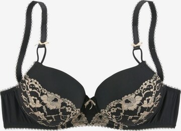 LASCANA Push-up BH 'Fabiola' in Zwart: voorkant