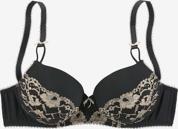 LASCANA Push-up Bra 'Fabiola' in Black: front