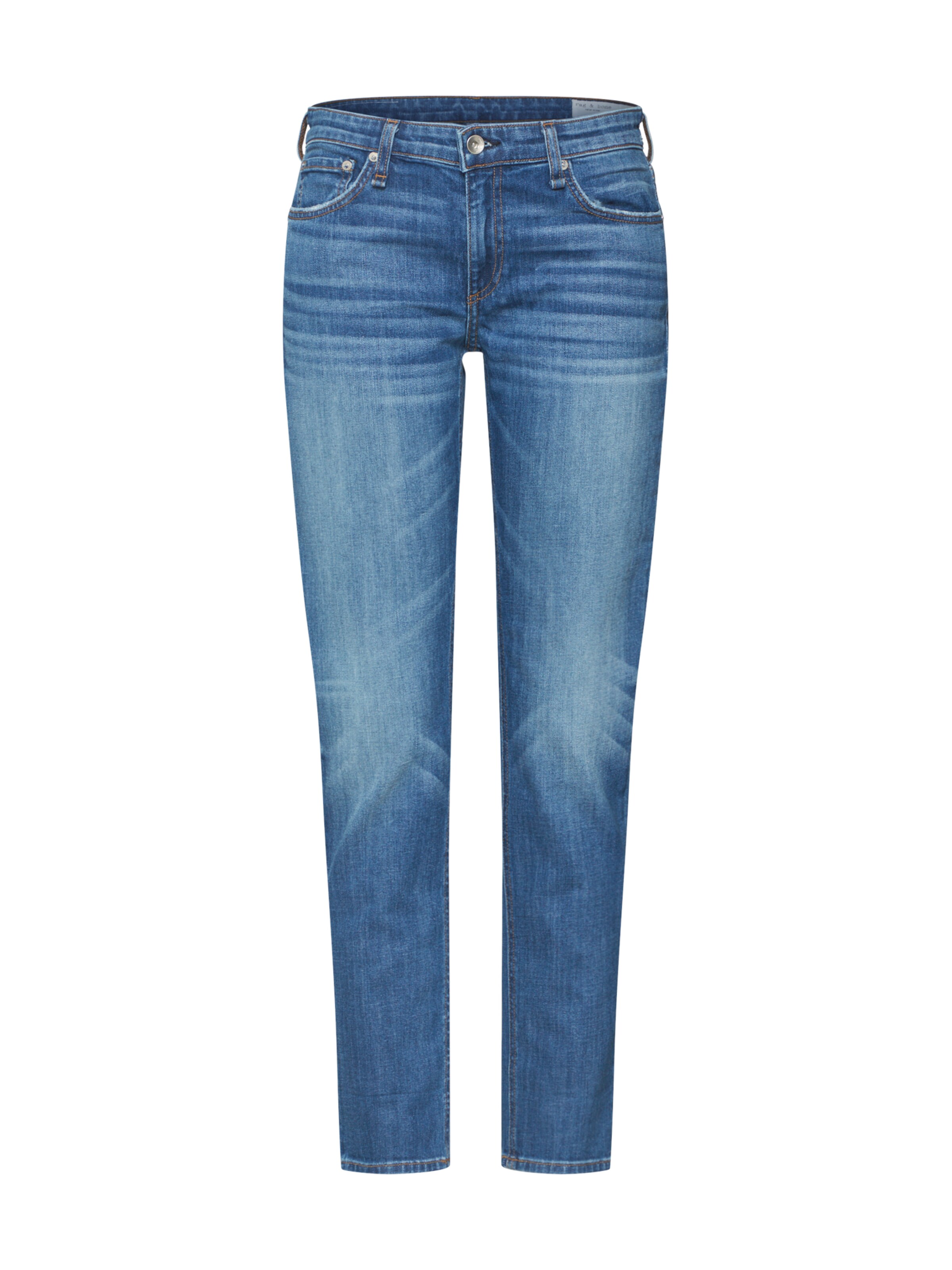 rag & bone - Jeans 'Dre Low-Rise Slim Boyfriend' in de kleur Blauw denim
