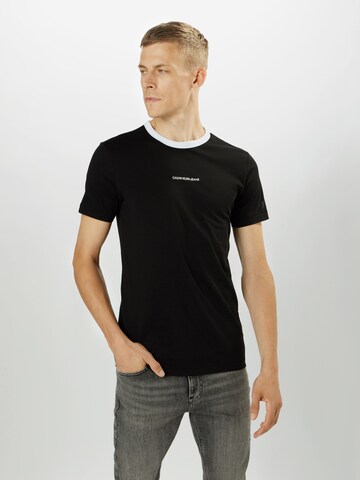 juoda Calvin Klein Jeans Standartinis modelis Marškinėliai 'Ringer': priekis