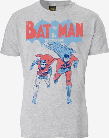 LOGOSHIRT T-Shirt 'BATMAN AND ROBIN' in Grau: predná strana